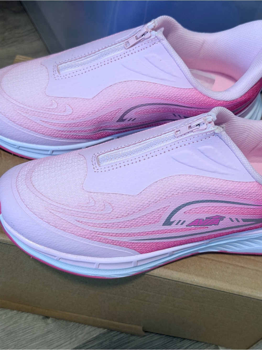 Avia Kids Pink Slip-On Athletic Sneakers with Gradient Accents